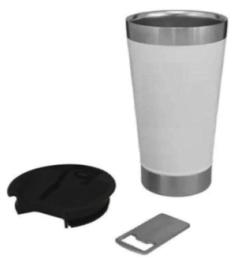 Copo Térmico Seleção Brasil 473 ml Aço Inox Com Tampa e Abridor Branco