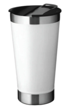 Copo Térmico Seleção Brasil 473 ml Aço Inox Com Tampa e Abridor Branco
