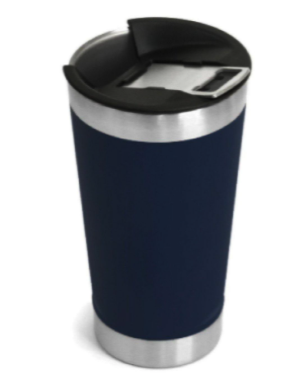 Copo Térmico Seleção Brasil 473 ml Aço Inox Com Tampa e Abridor Azul