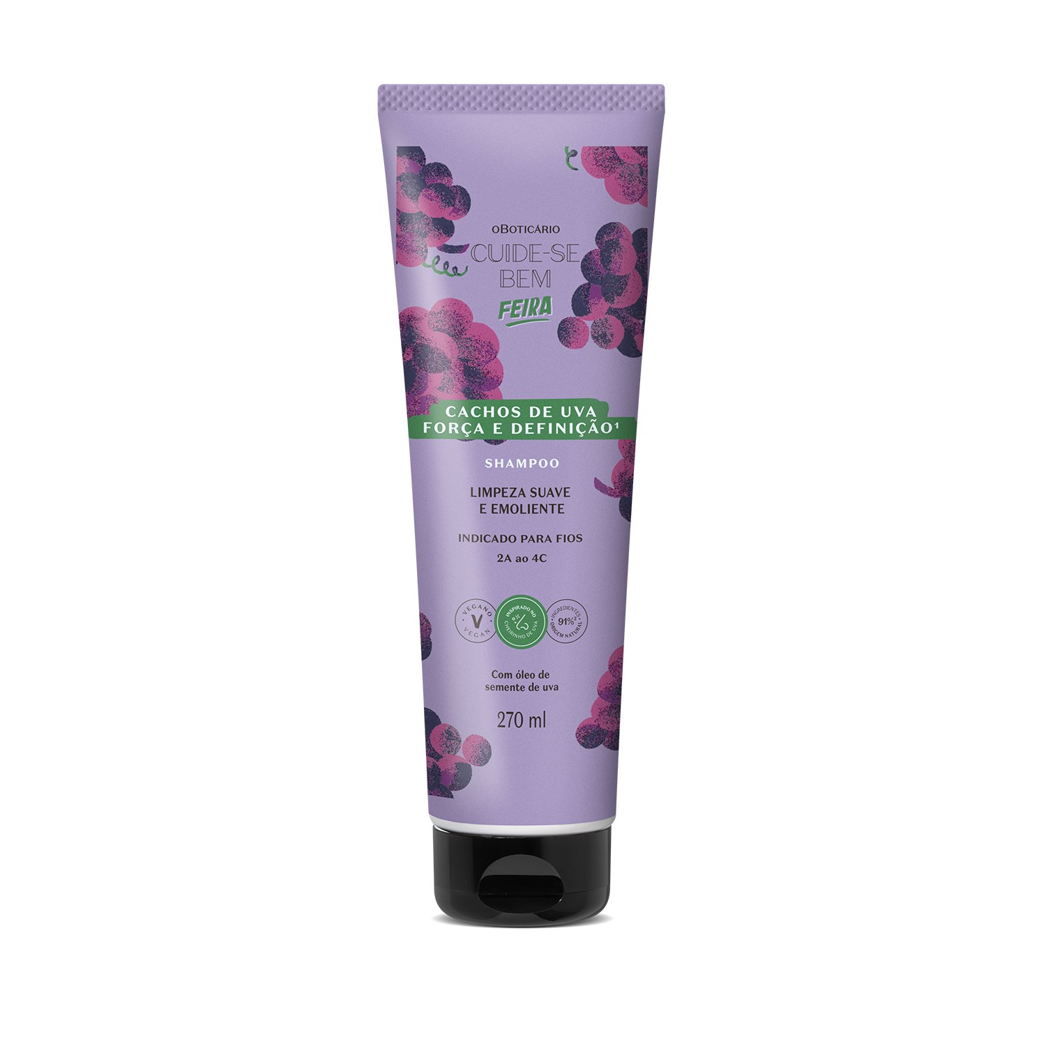 Combo Cuide-se Bem Cachos de Uva: Shampoo 270ml + Máscara Capilar 250ml +Spray Perfumado Capilar 100ml