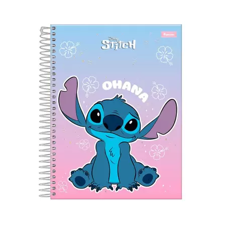 Caderno Colegial Foroni Stitch 100 Anos Disney 160 Folhas 10 Matéria