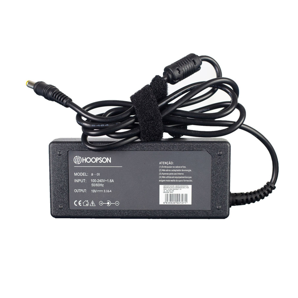 Fonte para Notebook Samsung 65W 19V 3.16A Bivolt Hoopson - S-01