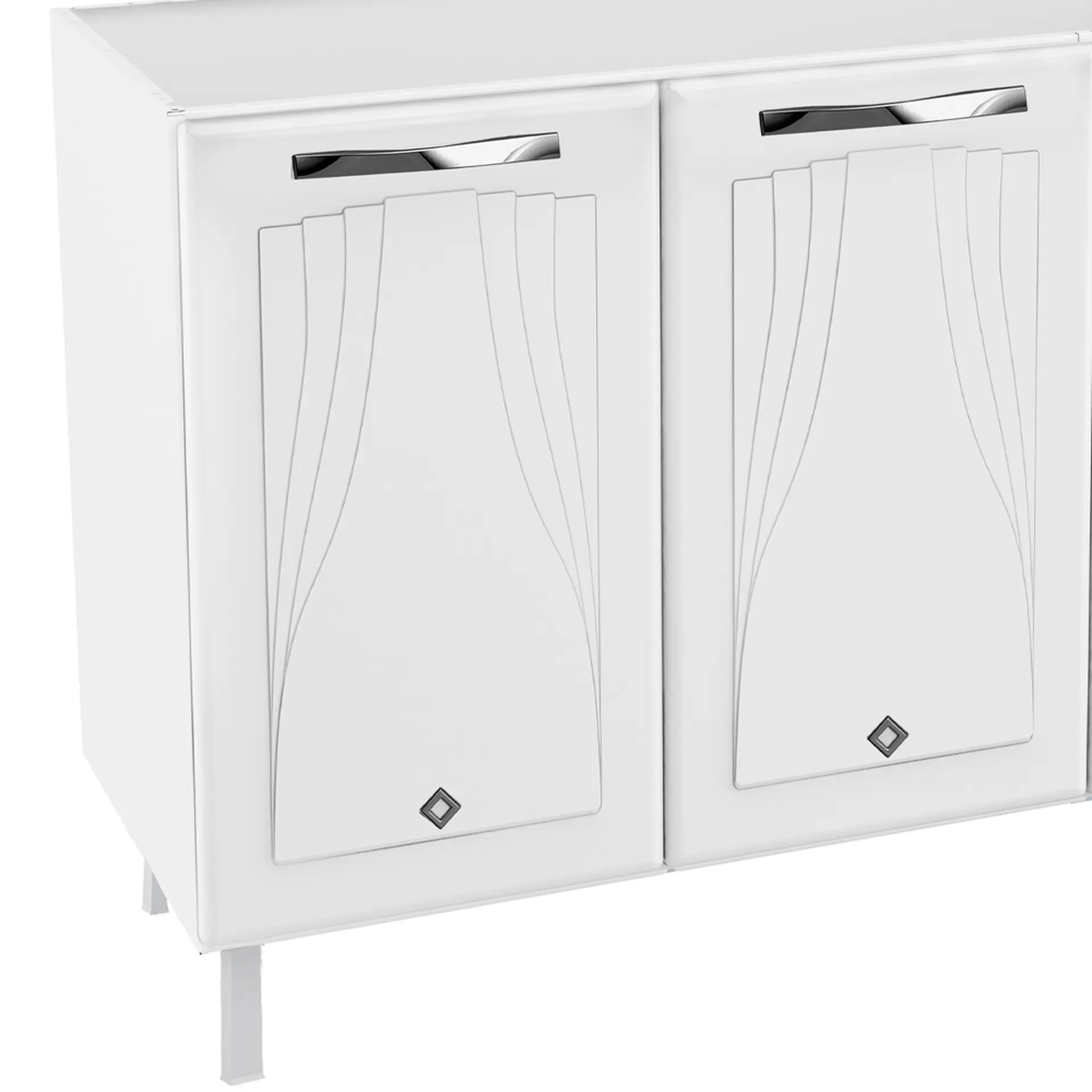 Balcão sem Tampo 3 Portas 4 Gavetas 160cm Star Telasul em Aço - Branco