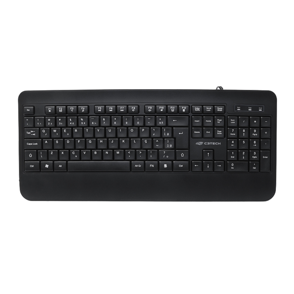 Teclado USB Multimídia C3tech Preto - KB-M100BK