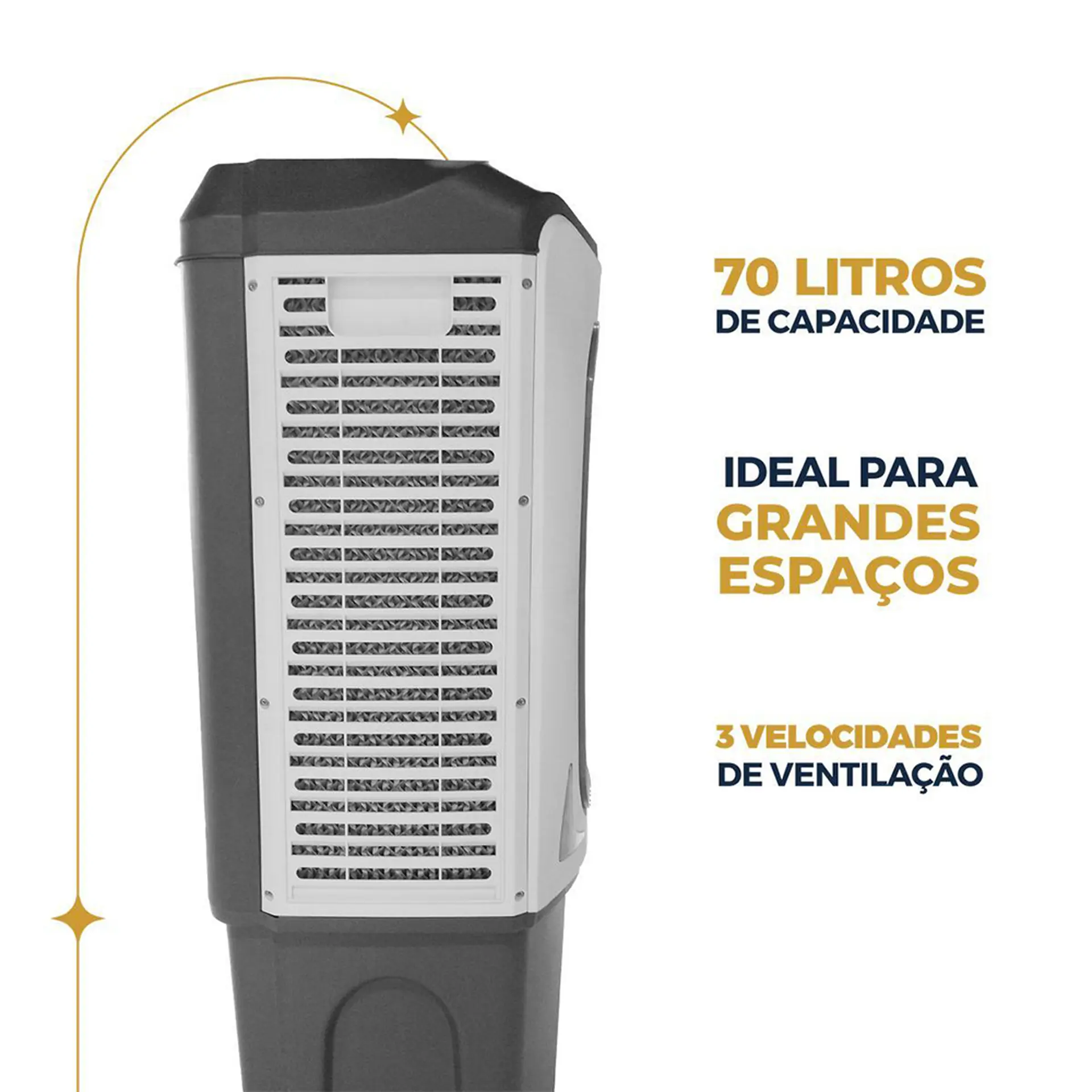 Climatizador de Ar Britânia BCL70 70L 3 Velocidades - Branco/Cinza - 110 Volts