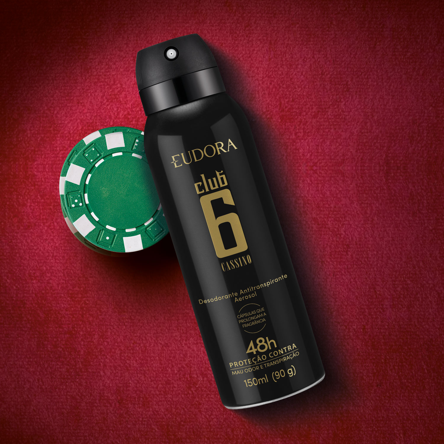 Desodorante Antitranspirante Aerosol Club 6 Cassino 150ml/90g