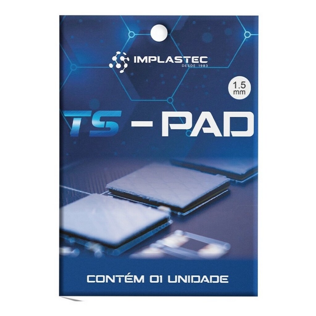 Thermal Pad Almofada Térmica Ts Pad 100x100 x 1.5mm 12.8W/m.K - Implastec  PATSPAD15
