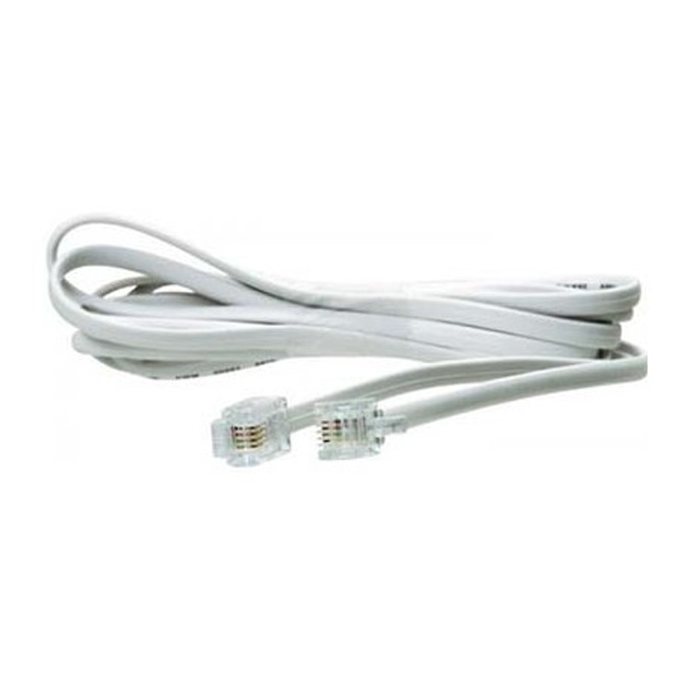 Cabo para Telefone Liso Branco RJ11 5m Connect Pro 0181365