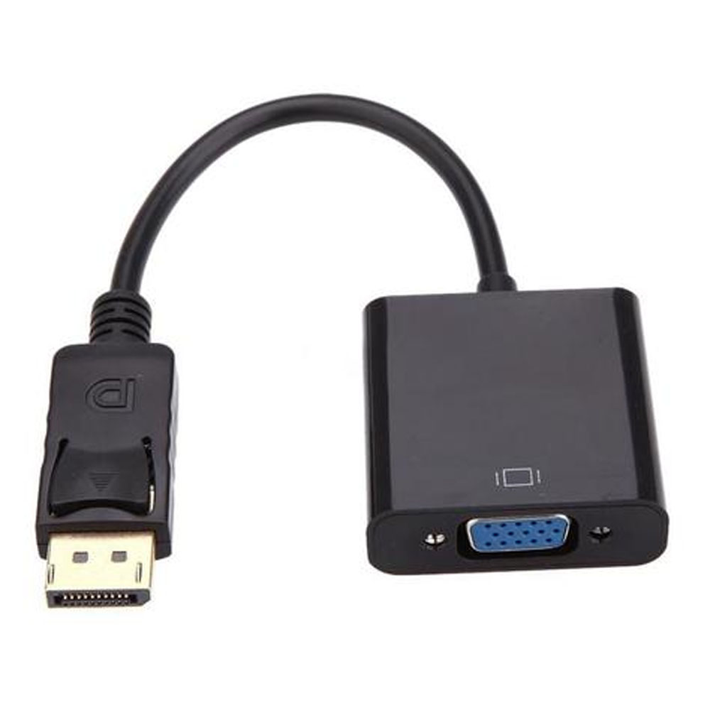 Conversor DisplayPort Macho para VGA Fêmea Preto JCCBDVGA F3 621 Cabo 19cm