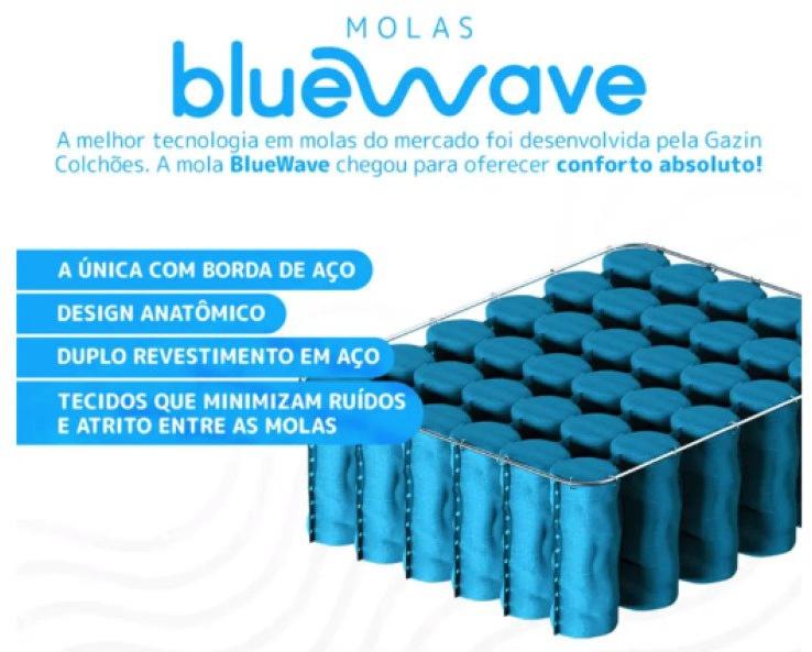 Colchão Casal Molas BlueWave Gazin Bossa Nova 138x188 - Bege