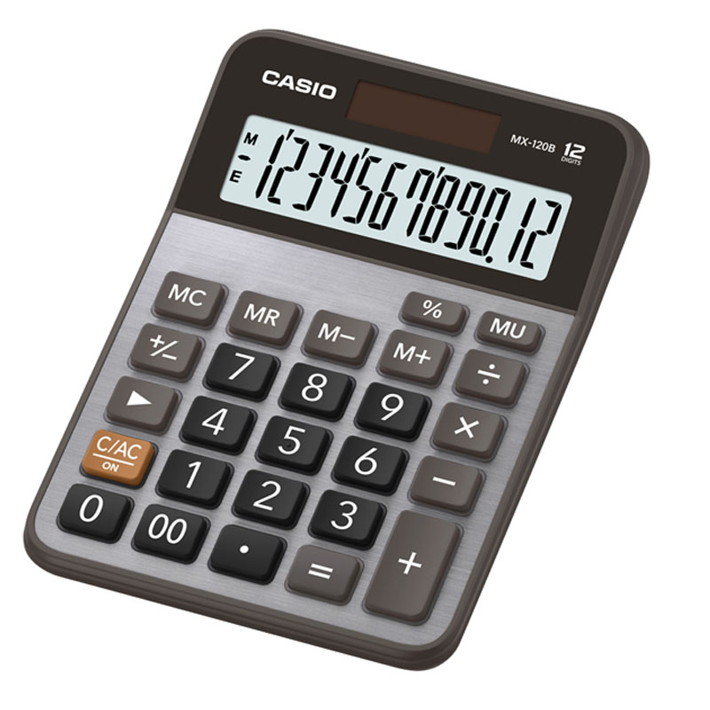 Calculadora Eletrônica de Mesa 12 Dígitos Preto Casio Unitário MX120BW4DC