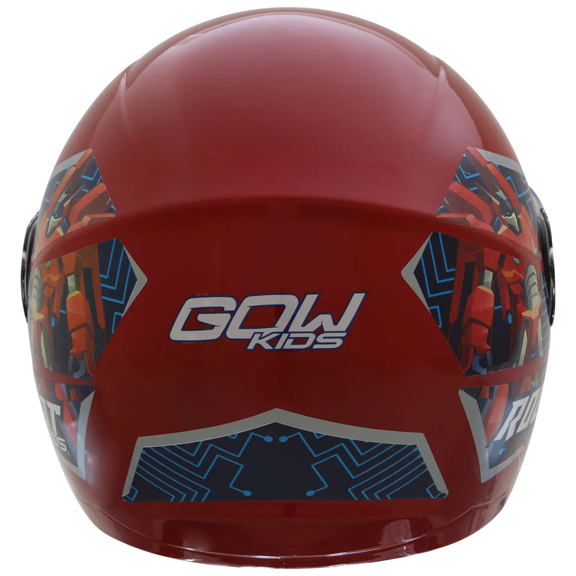 Capacete de Moto Infantil Fechado 54 Gow Robot com Engate Micrométrico - Vermelho