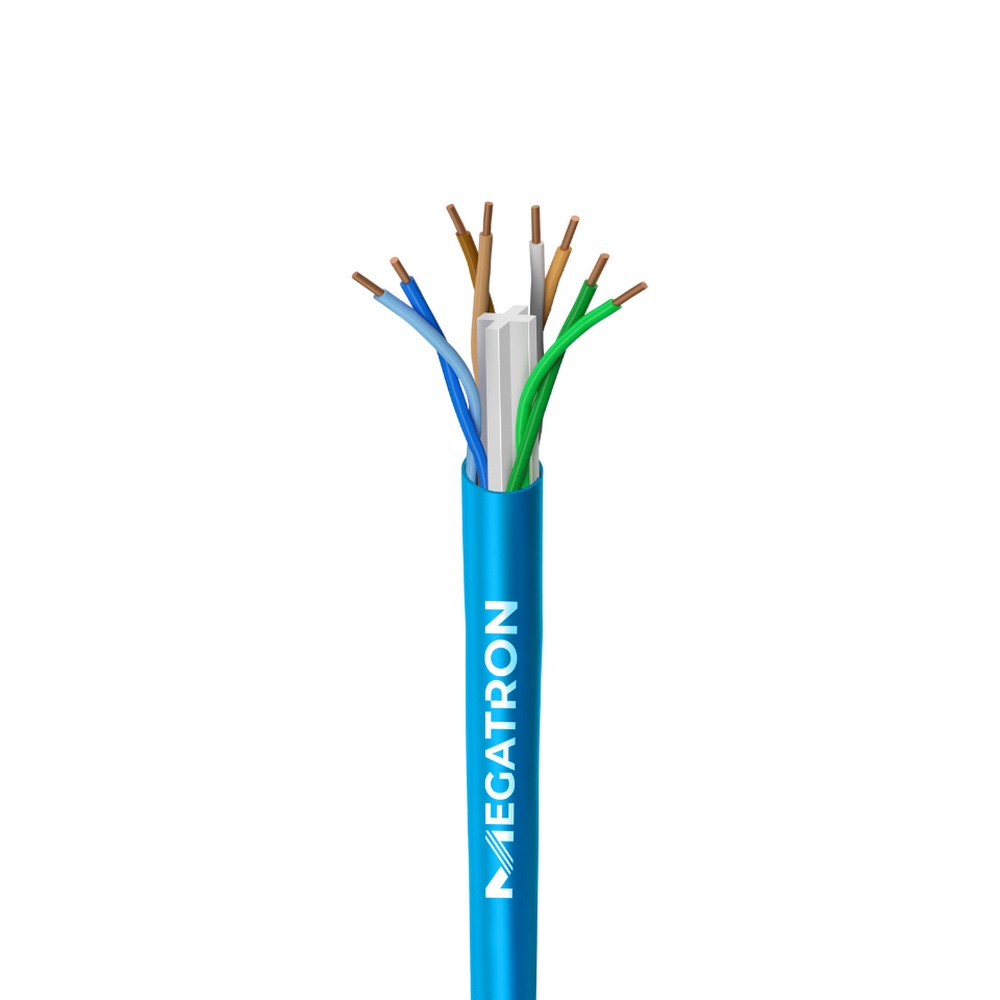 Cabo de Rede 23AWG Megatron Cat.6 LSZH 4 Pares Azul 2713 Vendido por Metro 100% Cobre Homologado ANATEL