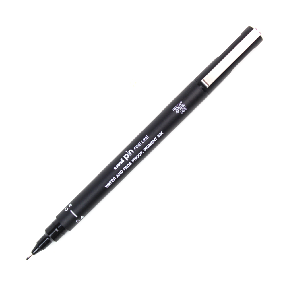 Caneta Profissional Uni-ball Uni Pin 0.4 Preta