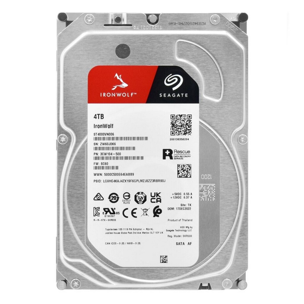 Hard Disk Servidor  4.0 TB Sata 6 Gb/s Seagate Ironwolf Nas 5400 RPM - ST4000VN006