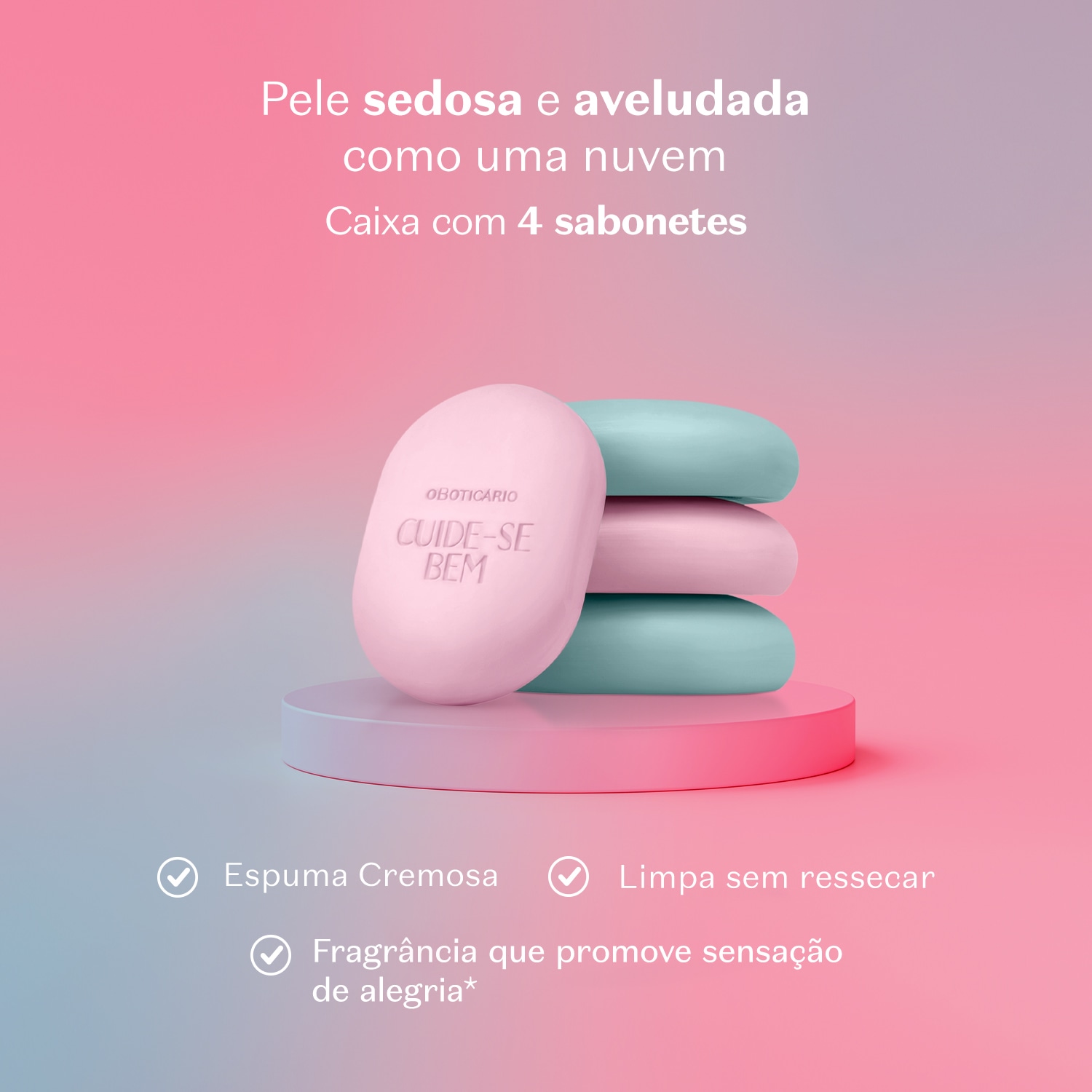 Kit Sabonetes Sortidos Cuide-se Bem Nuvem de Alegria 4x80g