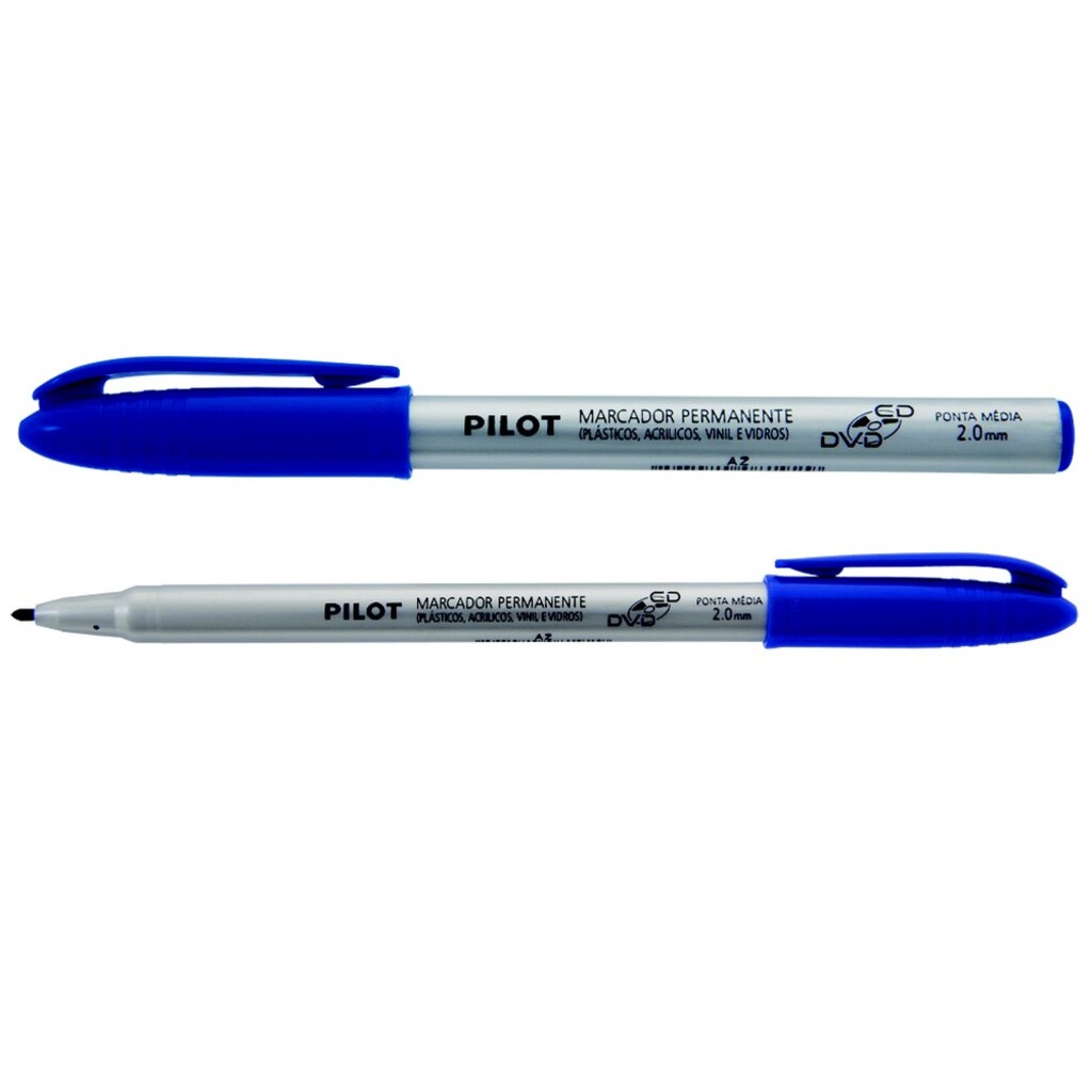 Caneta CD+DVD 2.0mm Azul - Pilot - Caixa com 12 Unidades - 1430009CX012AZ