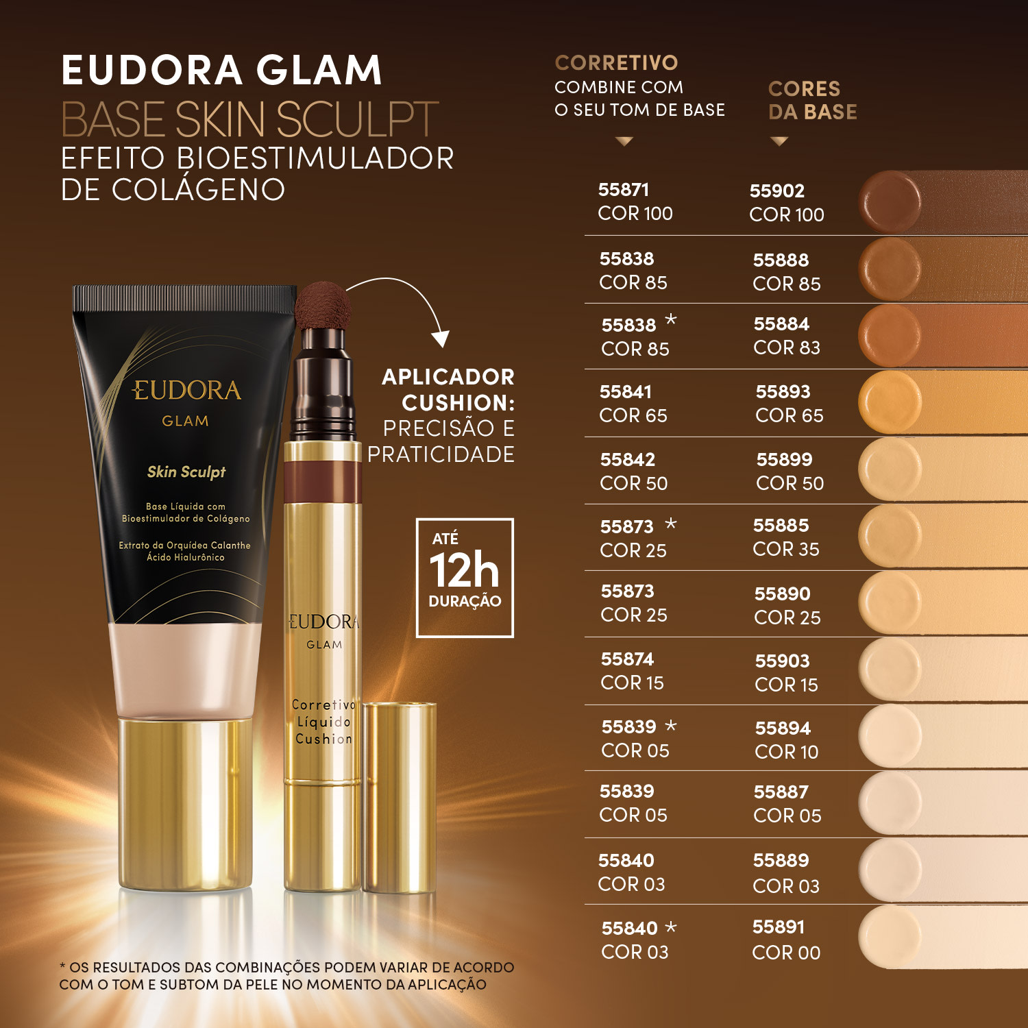 Base Líquida Semi Matte Glam Skin Sculpt Cor 25 30ml