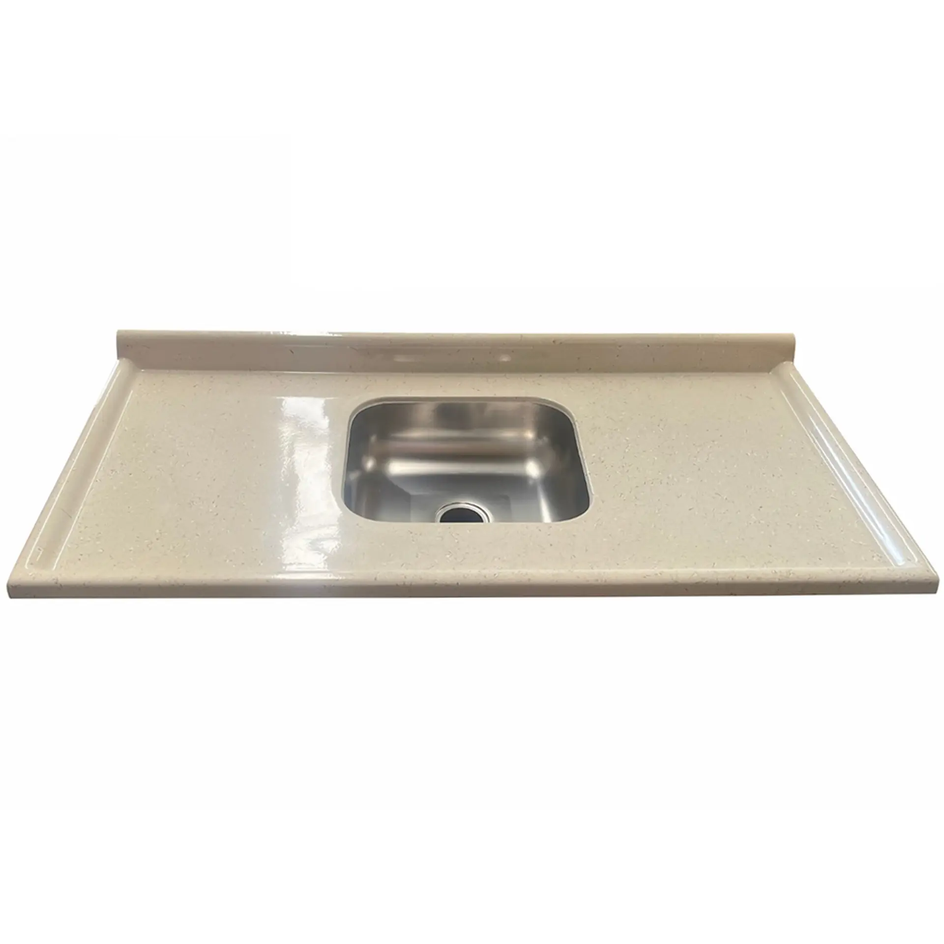 Tampo de Pia Rorato Marmore Sintético Cuba Inox 120cm - Preto