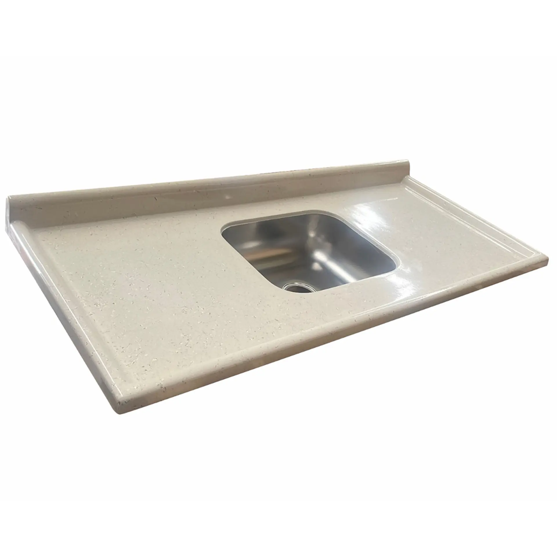 Tampo de Pia Rorato Marmore Sintético Cuba Inox 120cm - Preto