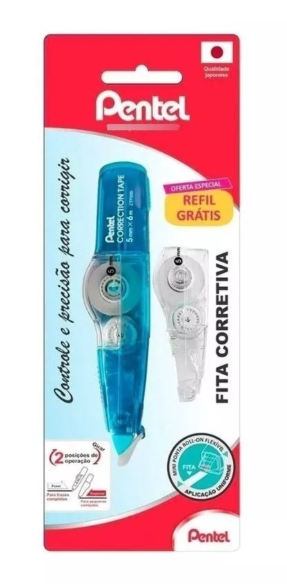 Fita Corretiva Pentel com Refil Grátis