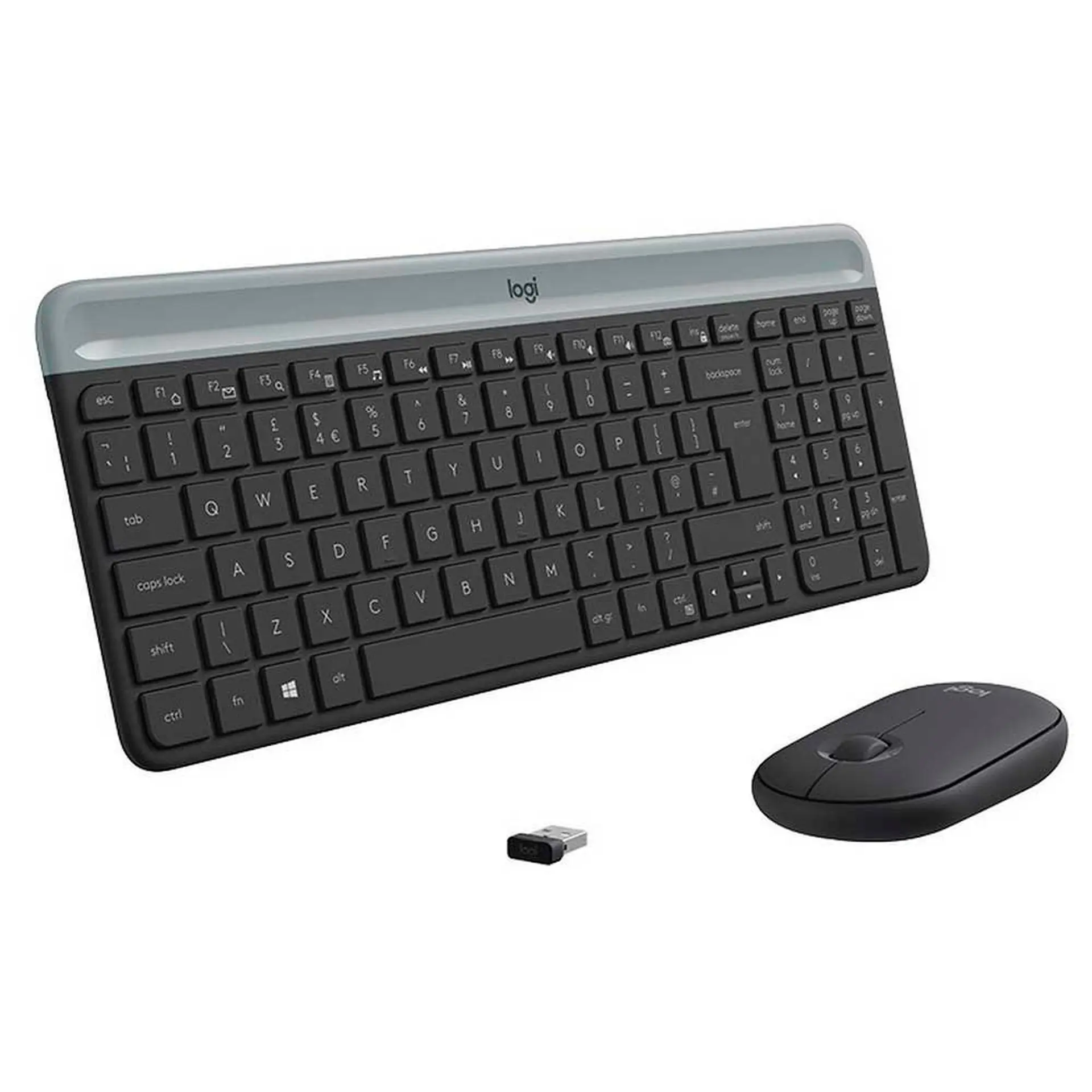 Kit teclado + Mouse sem Fio Wireless Nano USB Logitech MK470 - Preto