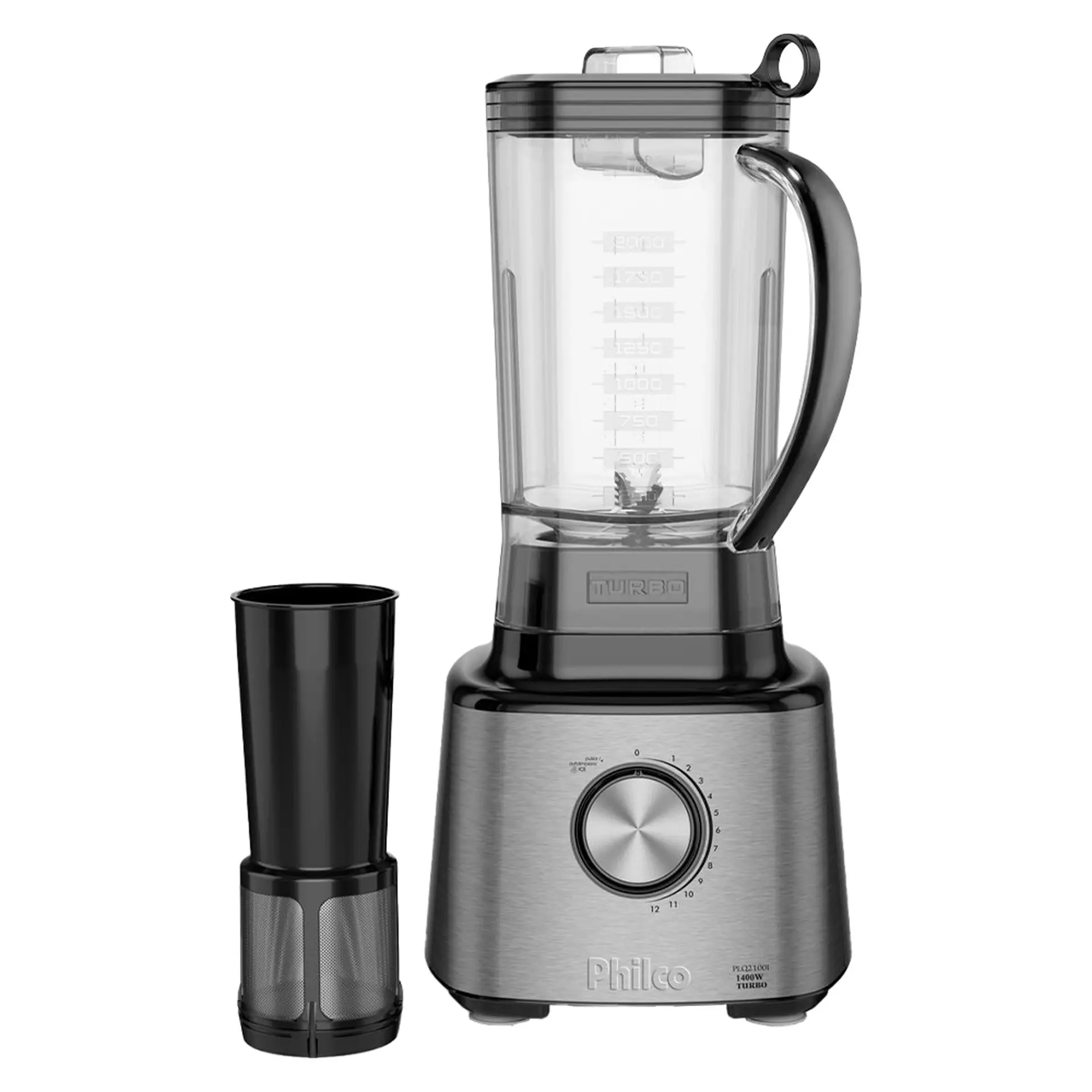 Liquidificador Philco PLQ2100PI 3L 12 Velocidades 1400W - Preto/Inox - 110 Volts
