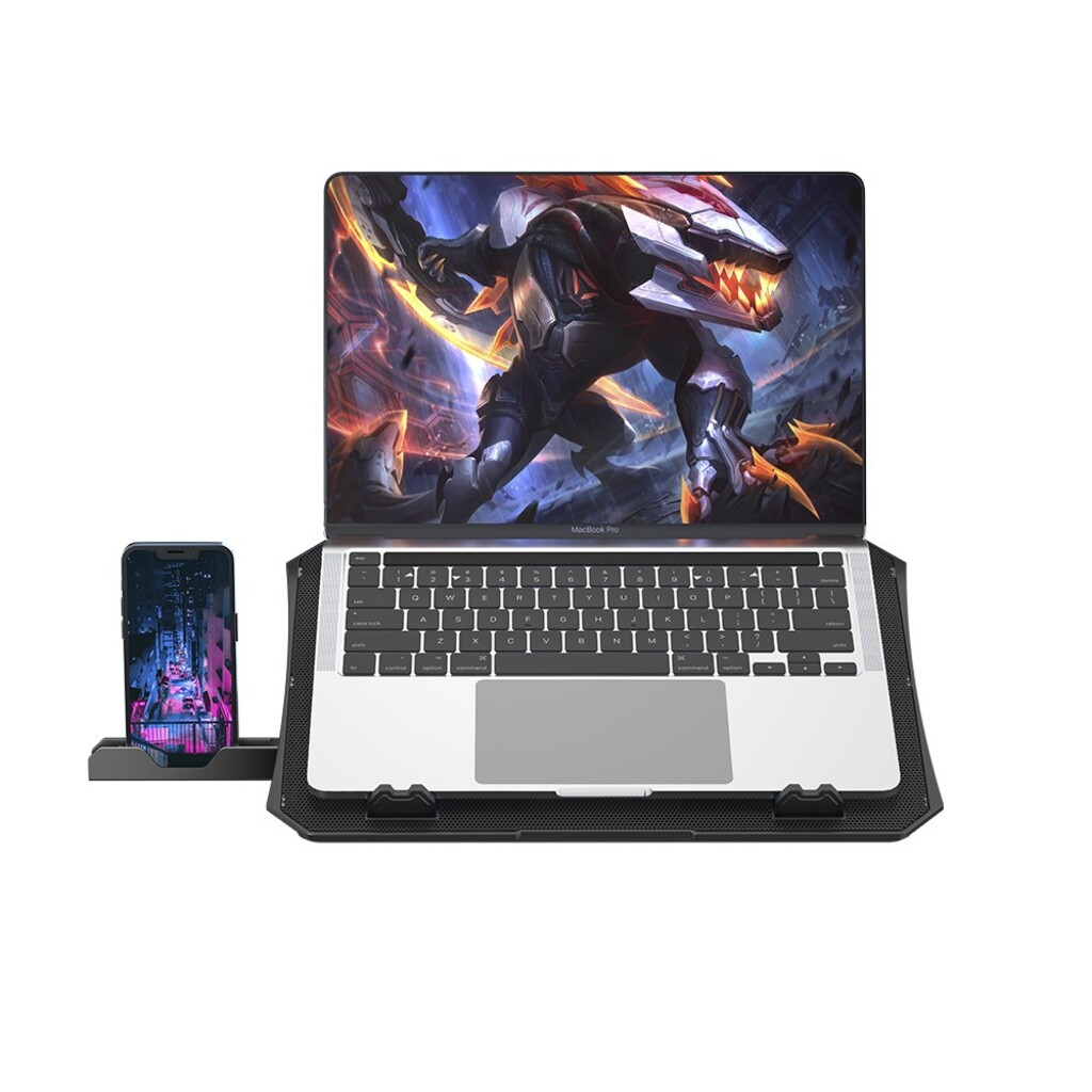 Base para Notebook até 15,6 Polegadas 2 Coolers e 1 Porta USB com Suporte para Smartphone Preto C3tech - NBC-40BK