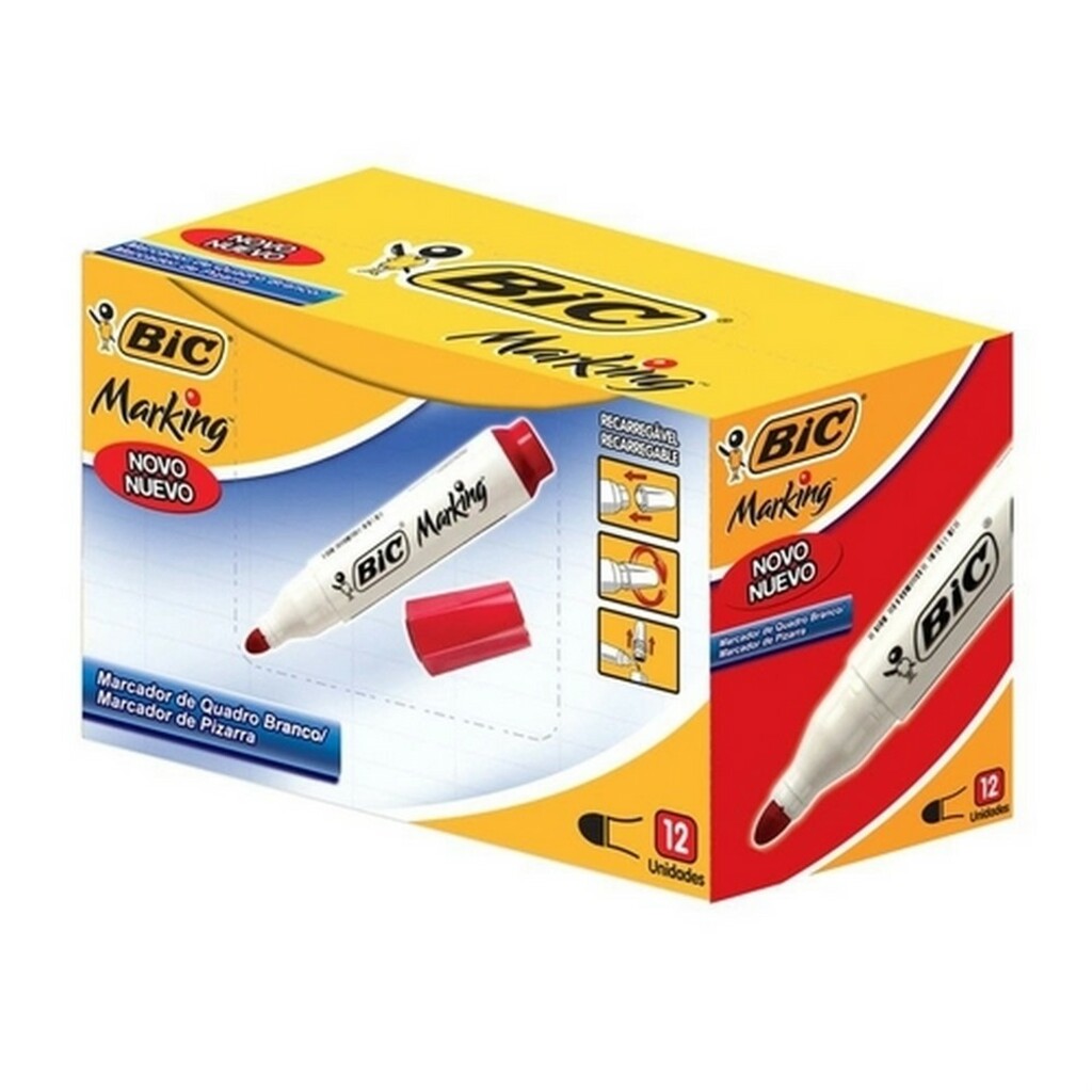Caneta Quadro Branco 4,0mm Caixa com 12 Unidades Vermelho - Bic - 904402