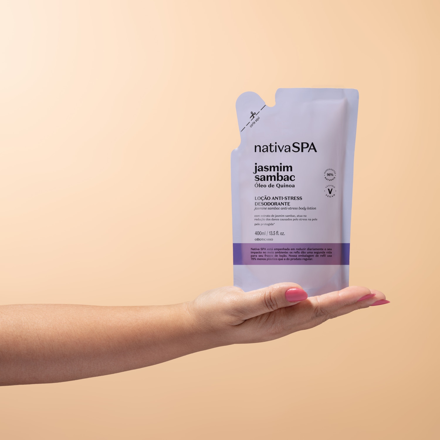 Refil Loção Hidratante Desodorante Corporal Anti-stress Nativa SPA Jasmim Sambac 400ml