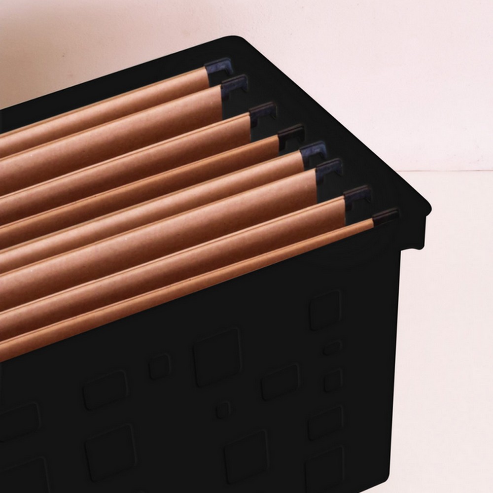 Caixa Organizadora Multiuso Larga 43,5 x 29 x 27cm Preto Dello 0335BP0005