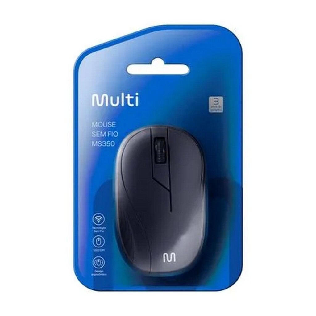 Mouse Sem Fio Multilaser MO212 1200 DPI Preto