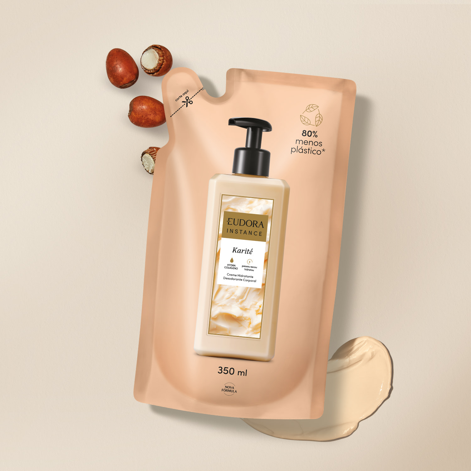Refil Creme Hidratante Desodorante Corporal Instance Karité 350ml