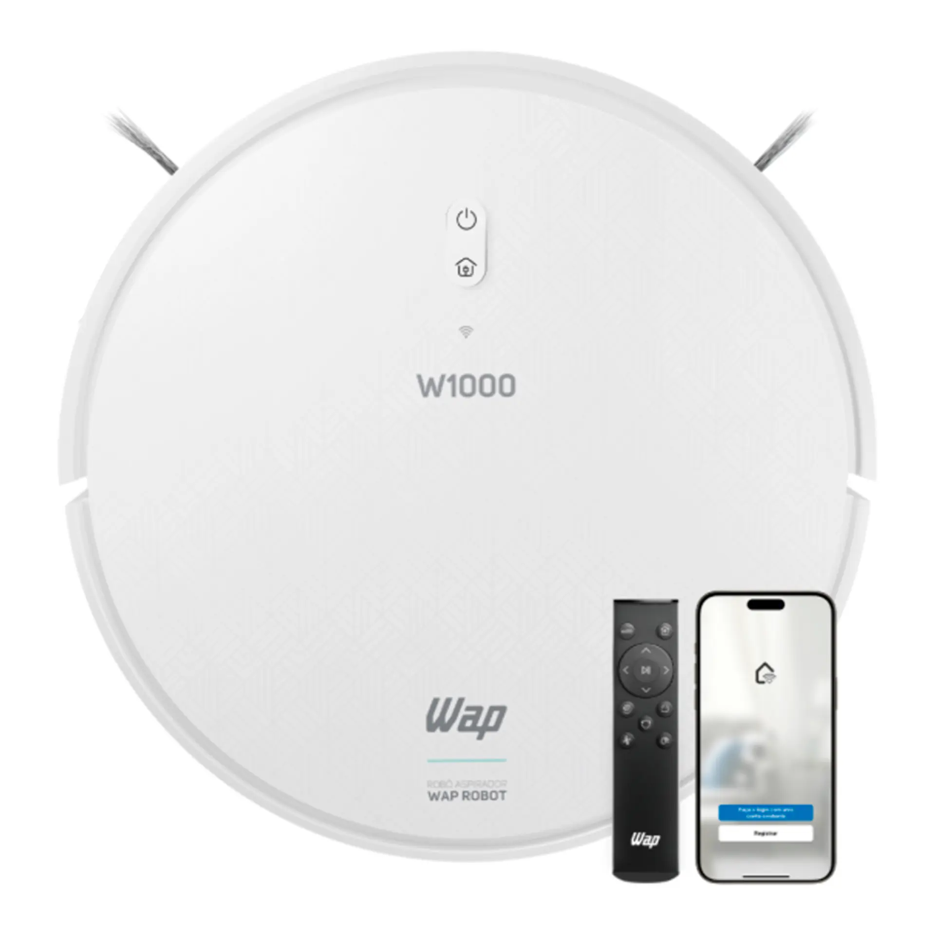 Aspirador de Pó e Água Robô Inteligente W1000 Wap - Branco - Bivolt