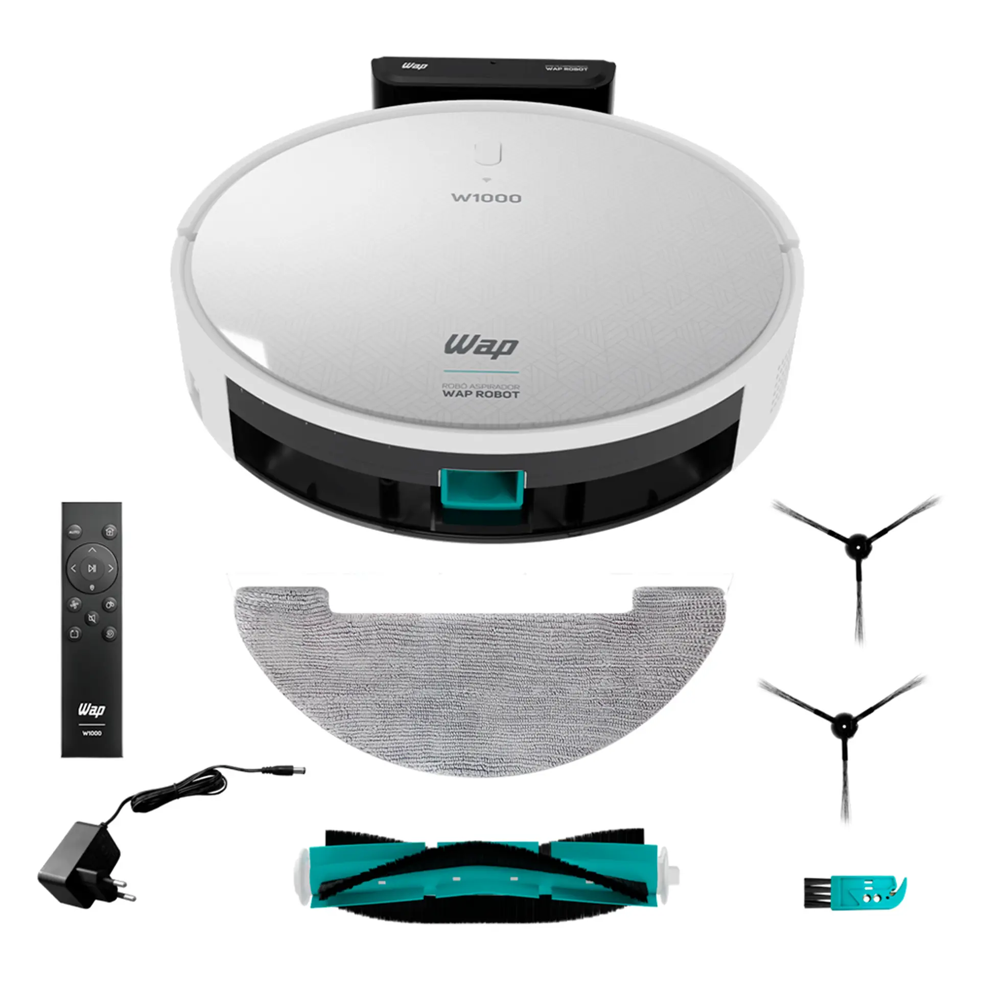 Aspirador de Pó e Água Robô Inteligente W1000 Wap - Branco - Bivolt