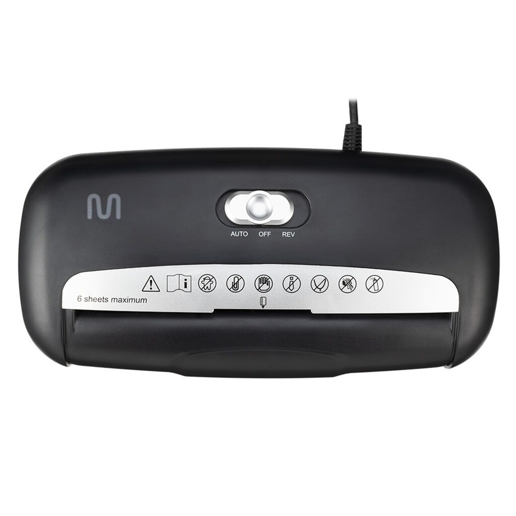 Fragmentadora de Papel 6 Folhas em Tiras 127V Preto Cesto 10L - OF009