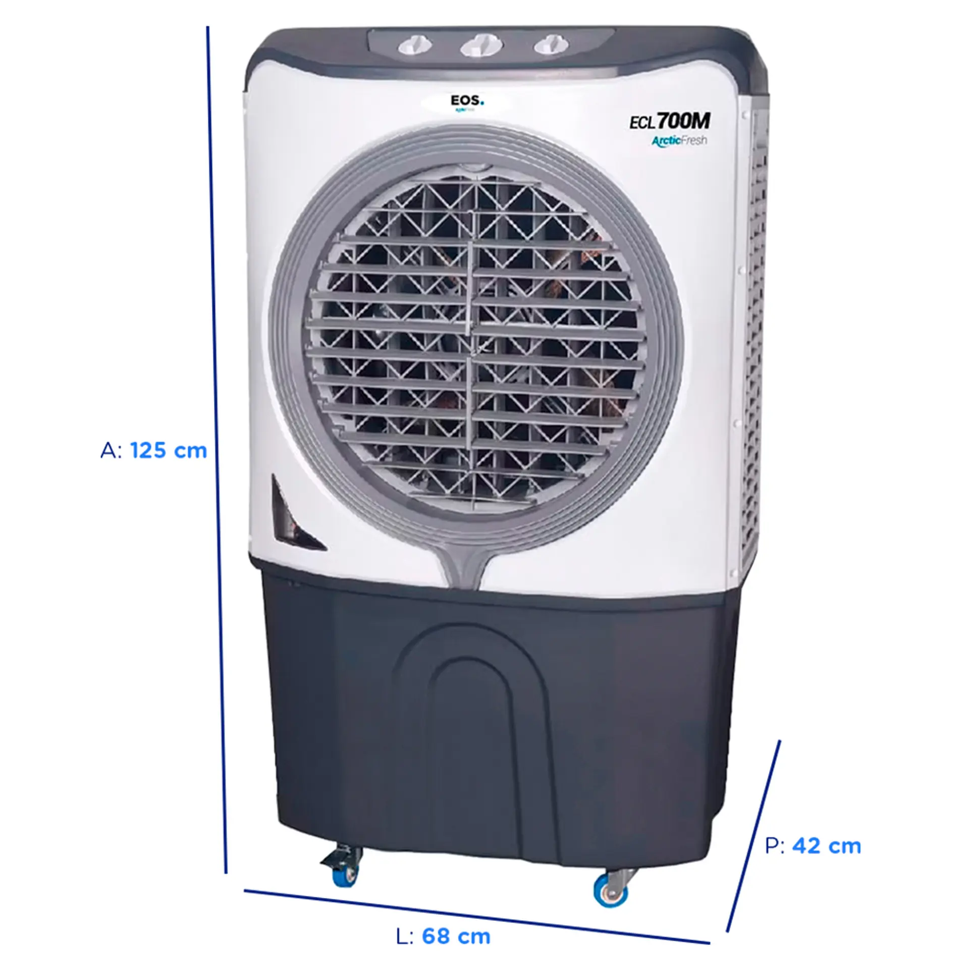 Climatizador de Ar Portátil 4 em 1 EOS Arctic Fresh 70L ECL700M 3 Velocidades - Branco - 110 Volts