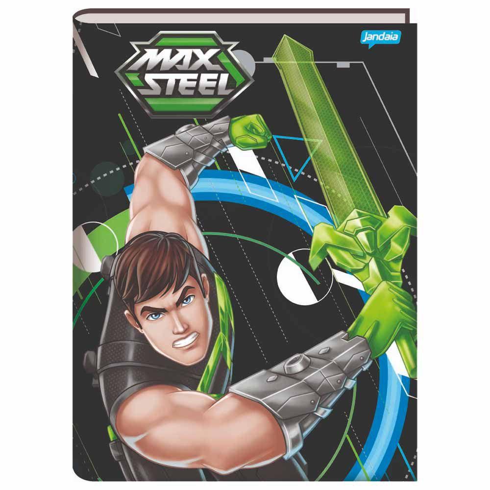 Caderno Universitário Jandaia Max Steel Capa Dura Brochura 80 Folhas