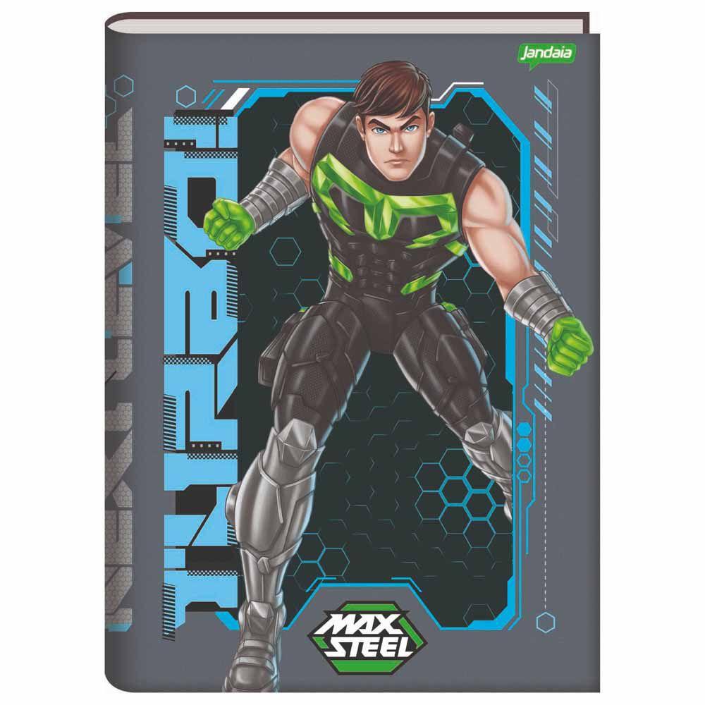 Caderno Universitário Jandaia Max Steel Capa Dura Brochura 80 Folhas
