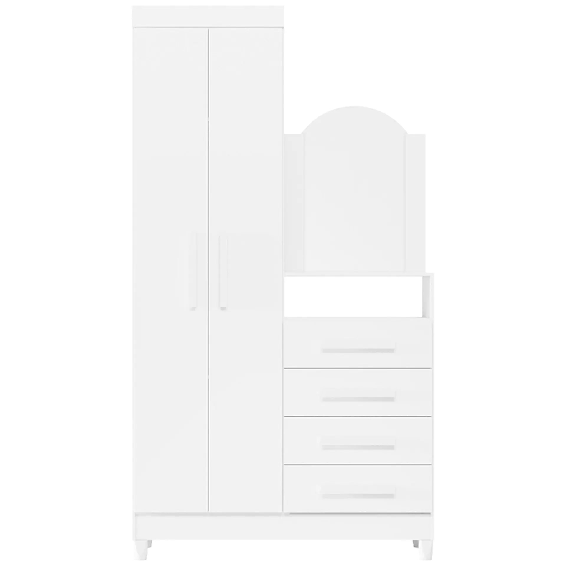 Guarda Roupa Cômoda 2 Portas 4 Gavetas New Capri Albatroz - Flex
