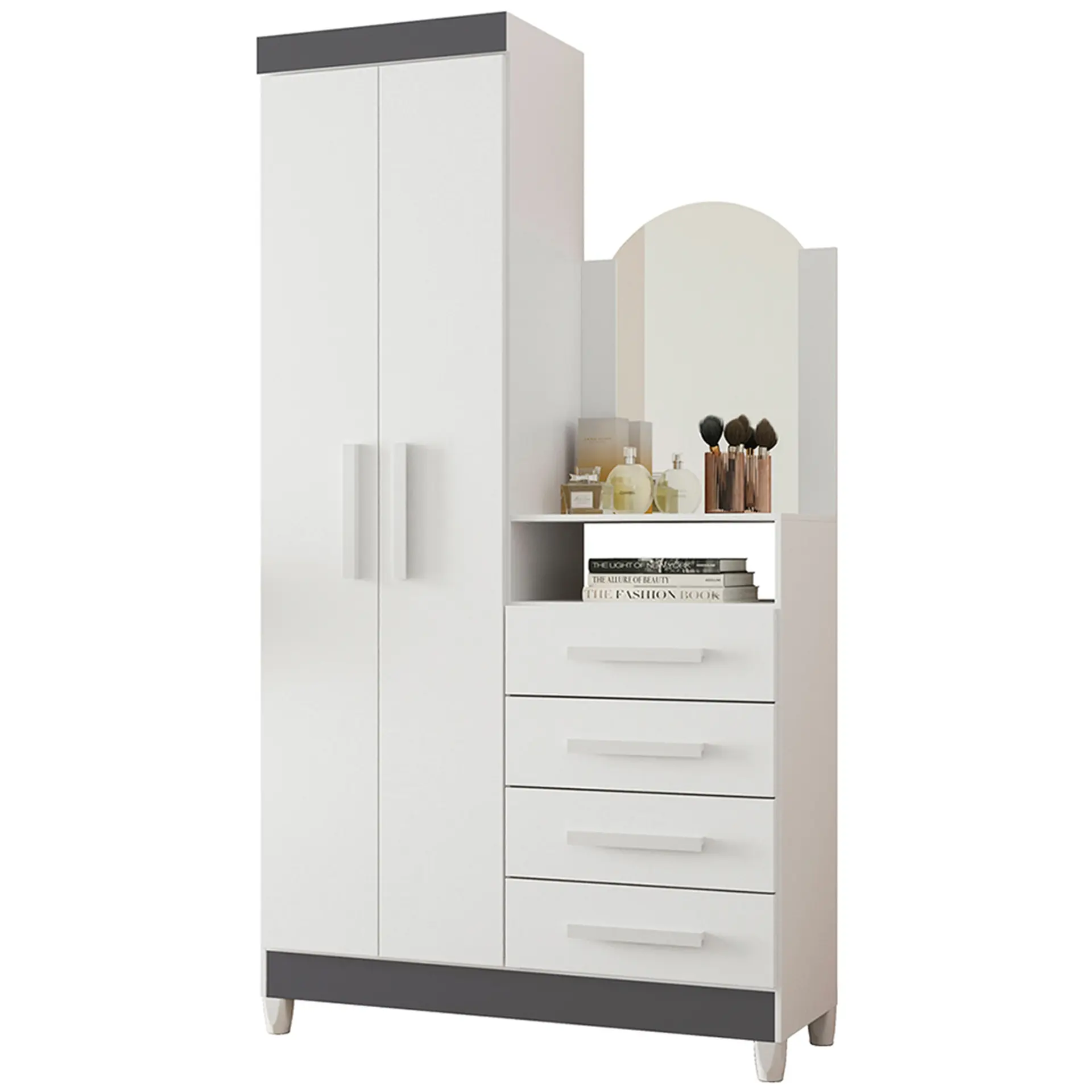 Guarda Roupa Cômoda 2 Portas 4 Gavetas New Capri Albatroz - Flex