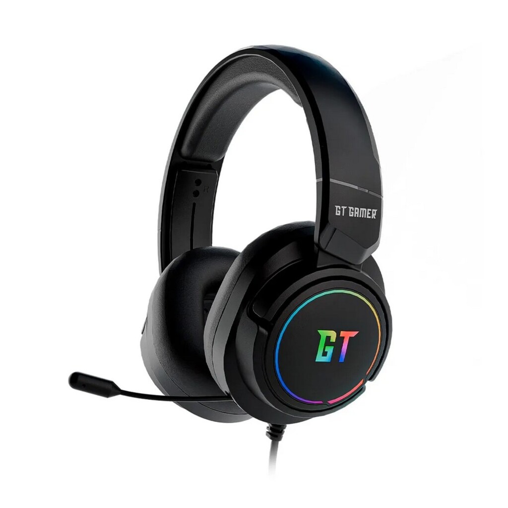 Fone de Ouvido Gamer Headset 7.1 NEBULA Goldentec Preto Conexão USB com Microfone - 60473