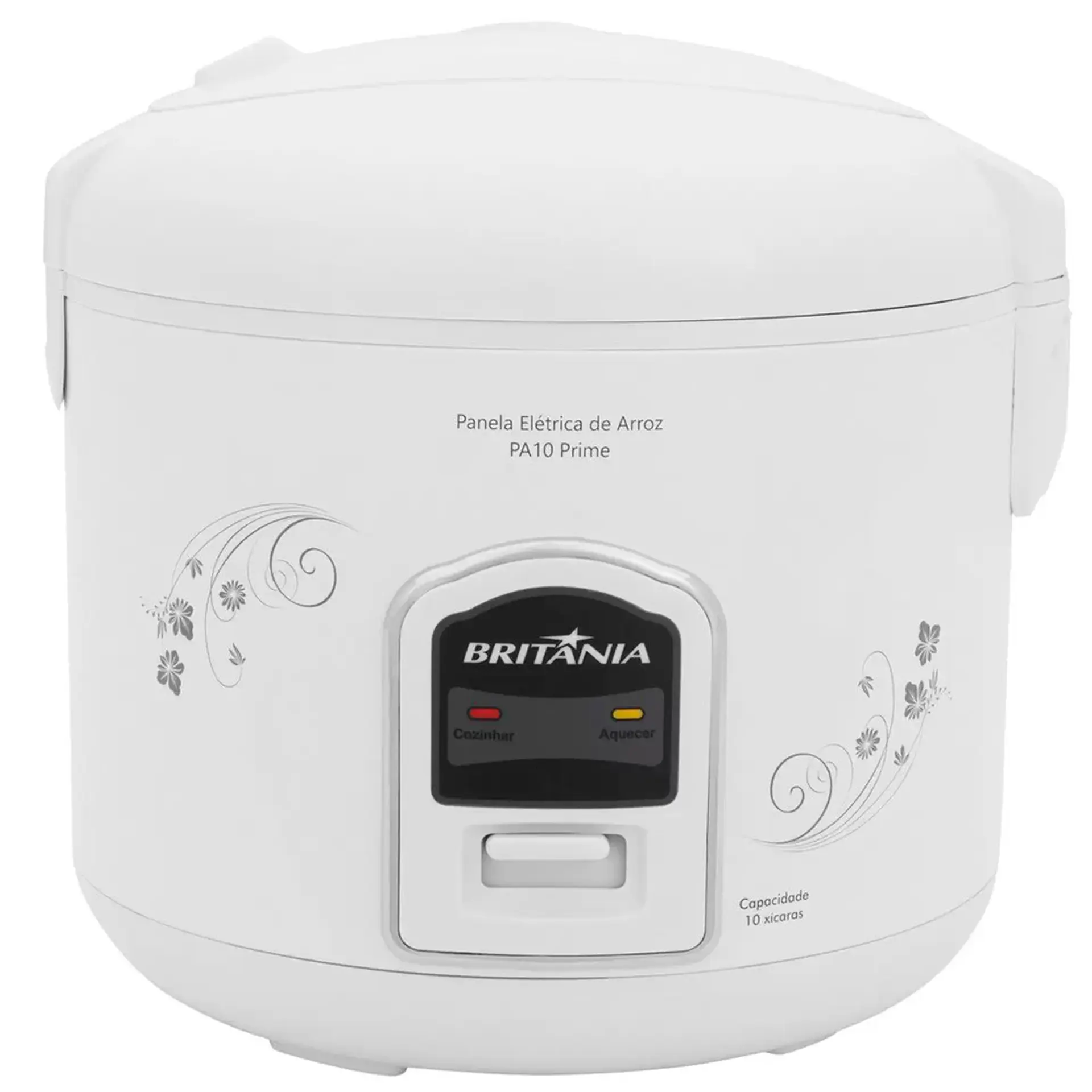 Panela Elétrica de Arroz Britânia 10 Xícaras Antiaderente PA10 - Branco - 110 Volts