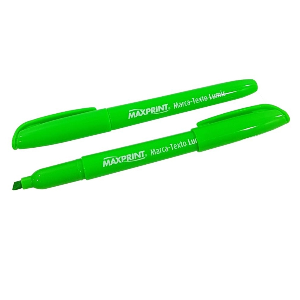 Caneta Marca Texto Verde Caixa com 12 Unidades - Maxprint - 70000133