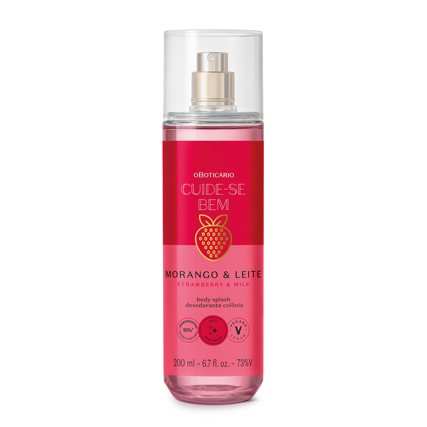 Combo Cuide-se Bem Morango e Leite: Loção Corporal 400ml + Body Splash 200ml + Sabonetes em Barra 4x80g cada