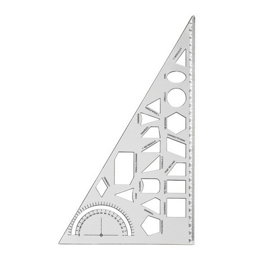 Esquadro Acrílico 30 Centímetros Maxcril Unitário - 10070005