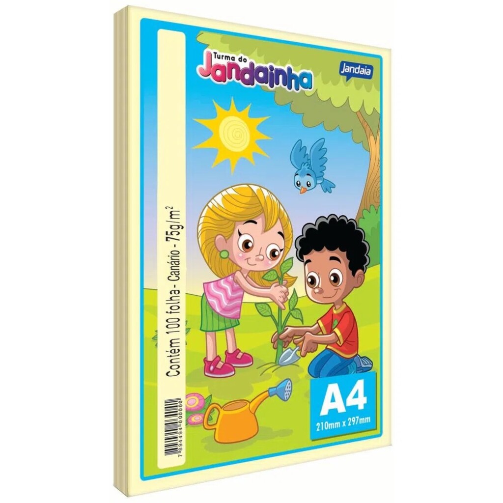 Papel A4 Amarelo Jandainha 75GR Resma com 100 Folhas - 56732A