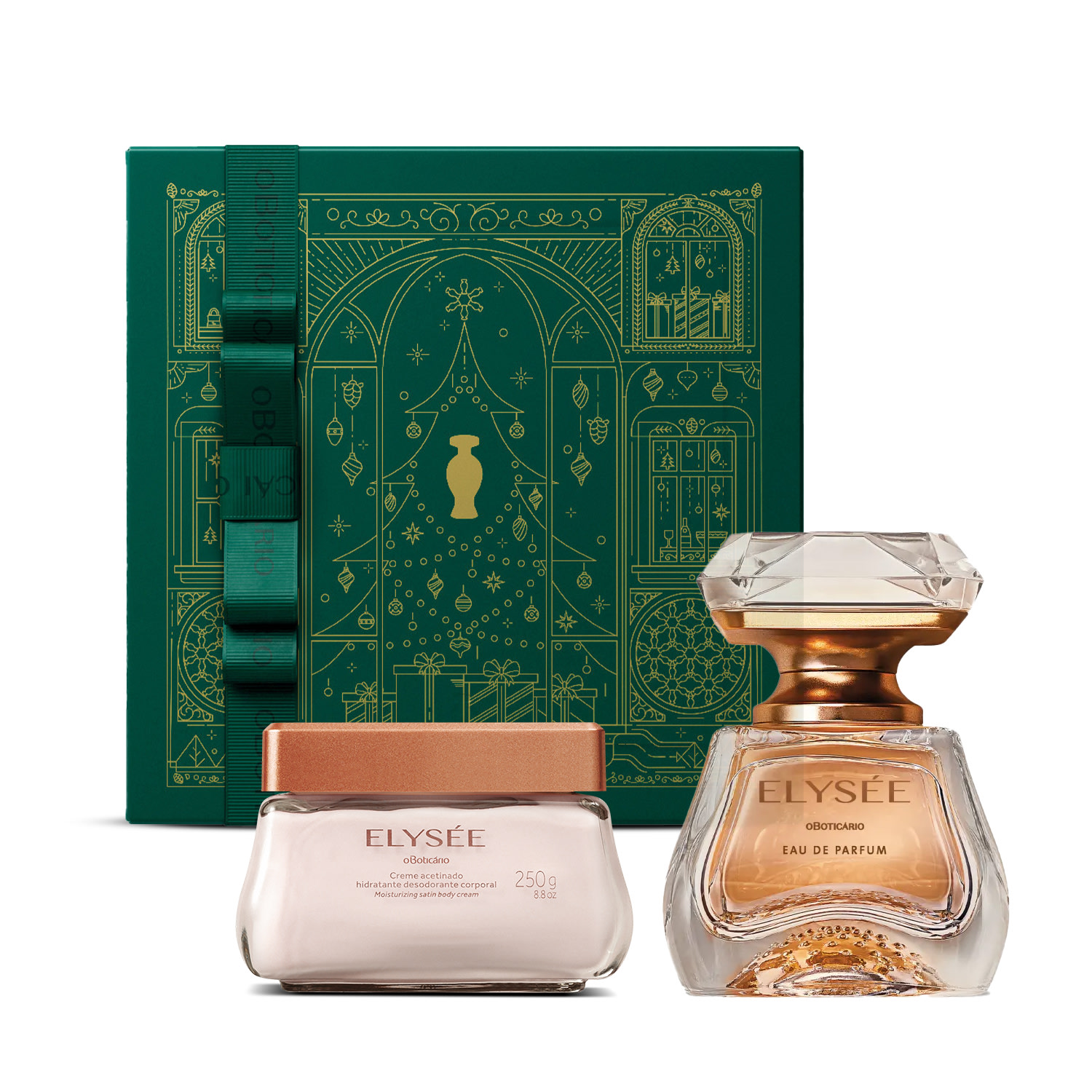 Combo Presente Elysée: Eau de Parfum 50ml + Creme Acetinado Hidratante Desodorante Corporal 250g