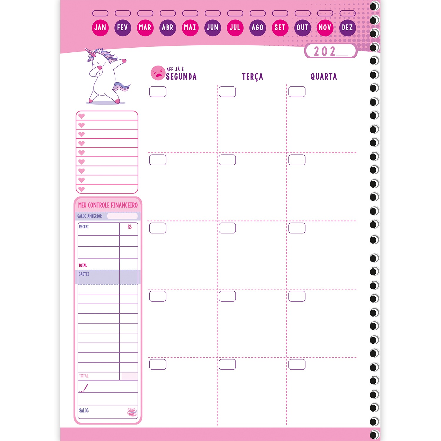 Planner São Domingos Lollipop Permanente Espiral 80 Folhas Sortido