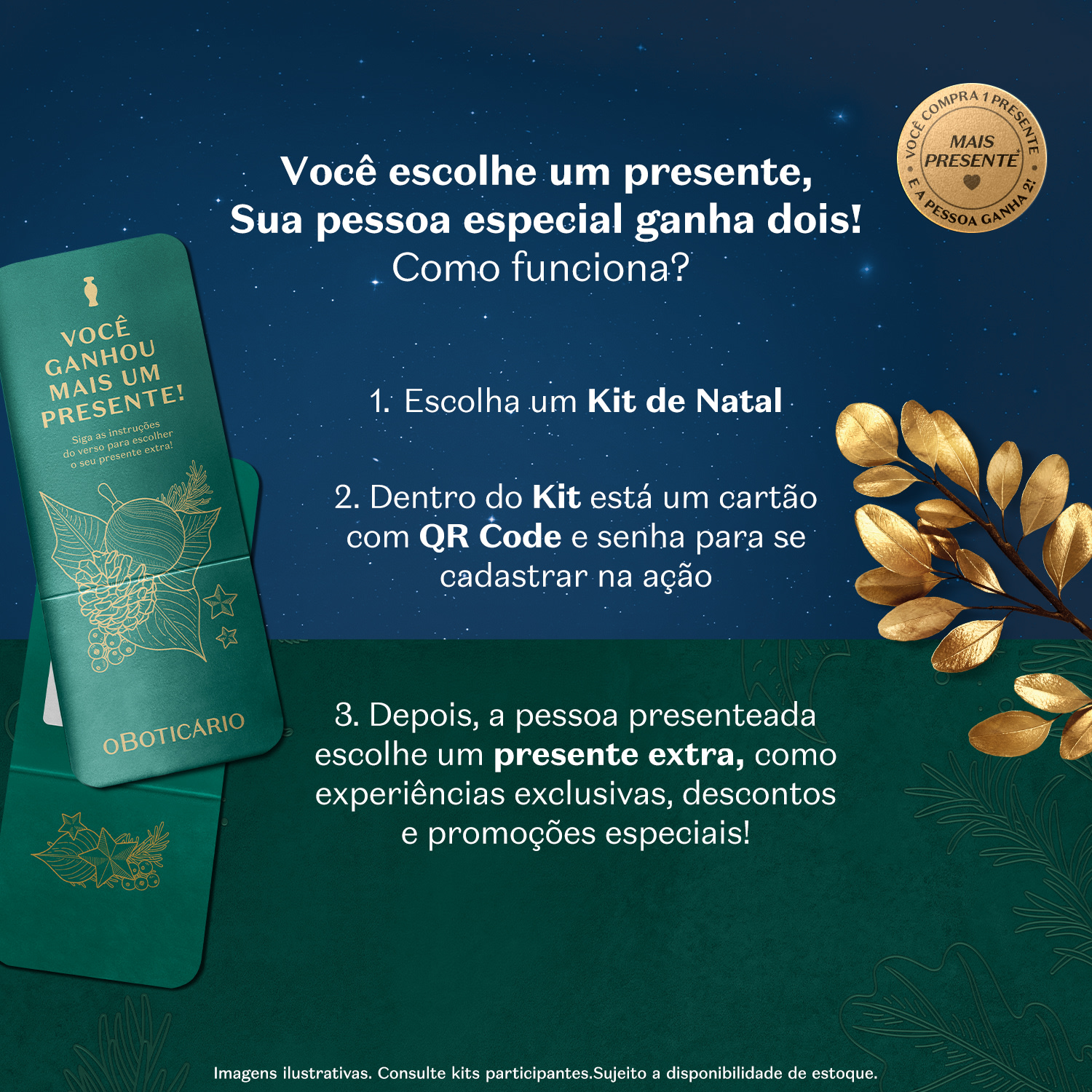 Calendário do Advento 2025 O Boticário (12 itens)